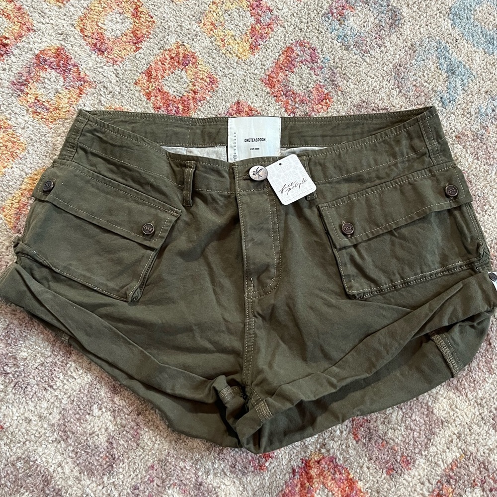 Olive Utility Cargo Women’s Mini Shorts from One Teaspoon
